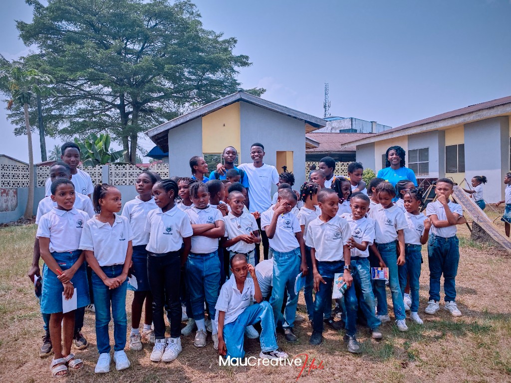Children at Mowa Nursery School during their first computer and design session with Mau Creative Hub